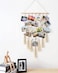 Hanging Photo Displays Macrame Wall Hanging Picture Organizer with 25 Wood Clips Boho Hone Decor for Home, Living Room, Bedroom, Best, Ivory White, 42.5" L&times;17" W