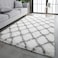 Generic Comeet Ultra Soft Fuzzy Rugs For Bedroom White And Grey Fluffy Carpet, Geometric Rug Plush Shaggy Rug For Living Room, Home Decorative Thick Comfy Area Rug For Kids Room Dorm, 4X5.9 Feet