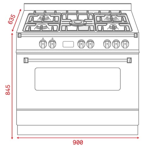 Teka FS 901 5GE 90cm Free Standing Cooker with gas hob and multifunction electric oven