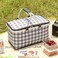 Mei Homecenter Foldable Multifunction Picnic Storage Basket with Aluminium Handles for Shopping, Travel, Camping, Grey (47&times;27&times;22CM)