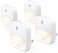 eufy by Anker, Lumi Plug-in Night Light, Warm White LED, Dusk-to-Dawn Sensor, Bedroom, Bathroom, Kitchen, Hallway, Stairs, Energy Efficient, Compact, Light 4-Pack