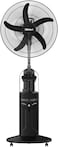 Nobel 16" Fan Blade Rechargable Mist Standing Fan, Wide Oscillation With 4 Stack Bright LED 60 Hours Battery Life (Low Light), 30 Hours Battery Life (High Light) NF888MRC Black