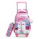 Eazy Kids 16&quot; Set of 3 Trolley School Bag with Lunch Bag and Pencil Case Lama - Pink