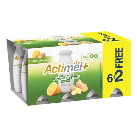 Actimel Probiotics Dairy Drink Lemon Ginger 93ml Pack of 8