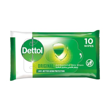 مناديل ديتول الأصلية المضادة للبكتيريا للبشرة، 10 مناديل