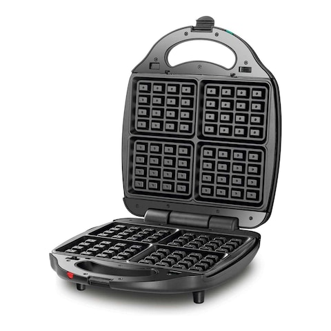 Black + Decker 3 in 1 Sandwich and Waffle Maker 4 Slices 1400 Watt - Black- TS4130-B5