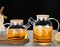 Glass Water Pitcher with Bamboo Lid,Borosilicate Glass Teapot for Hot/Cold Water，Glass Water Kettle Drinkware Jugs Carafes for Tea Tea Coffee Juice，Stovetop & Fridge Safe (1600ml/56 oz)