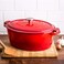 HENCKELS OVAL CASSEROLE ENAMELED DUTCH CAST IRON - 6L / 6.3QT (RED)