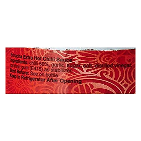 Real Thai Sriracha Extra Hot Chilli Sauce 430ml