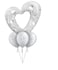 Hearts &amp; Filigree Pearl White 42in Shape Foil Bln 1Ct