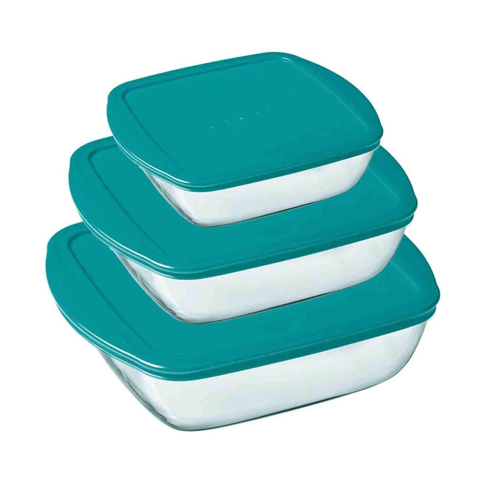 Pyrex Food Container Cook &amp; Store Set 3 PCS 0.4/1.2/2.5l