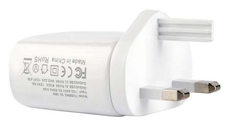 Terminator brand USB Wall Charger with 38W Fast Charging USB-A (QC3) &amp; USB-C (PD) with 13A Plug &amp; Blue Light Indicator-White