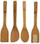 Generic 4 Piece Bamboo Kitchen Cooking Utensils Set - 1 Spatula, 2 Spoons, 1Turner