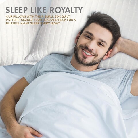 Hotel Linen Klub Deyarco Glofresh Anti Microbial Quilted Pillow 1 PC - 160TC 100% Cotton - White Size: 50 x 75cm - 700 grams Soft Fiber Filling