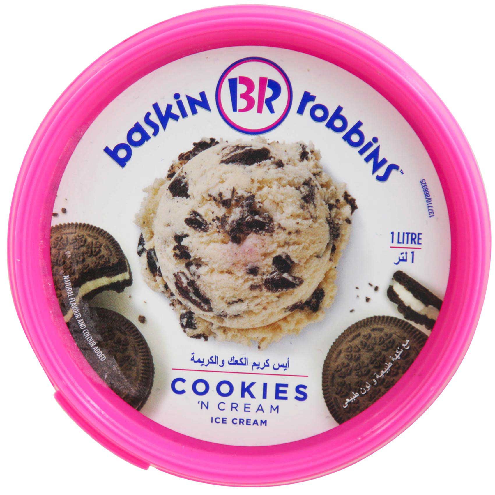 Baskin Robins Cookies &#39;N&#39; Cream Ice Cream 1L