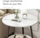Round Coffee Table, Double Layer Sofa Side Table End Table, Imitation Marble Coffee Round Table Snack Table Bedside Table with Simple Design for Living Room Small Space (H221A-Black)