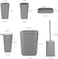 Bathroom Accessories Set,6-Piece Bathroom Gift Set,Toothbrush Holder,Toothbrush Cup,Soap Dispenser,Soap Dish,Toilet Brush Holder,Trash Can,Tumbler Bathroom Accessory Set Complete,Grey