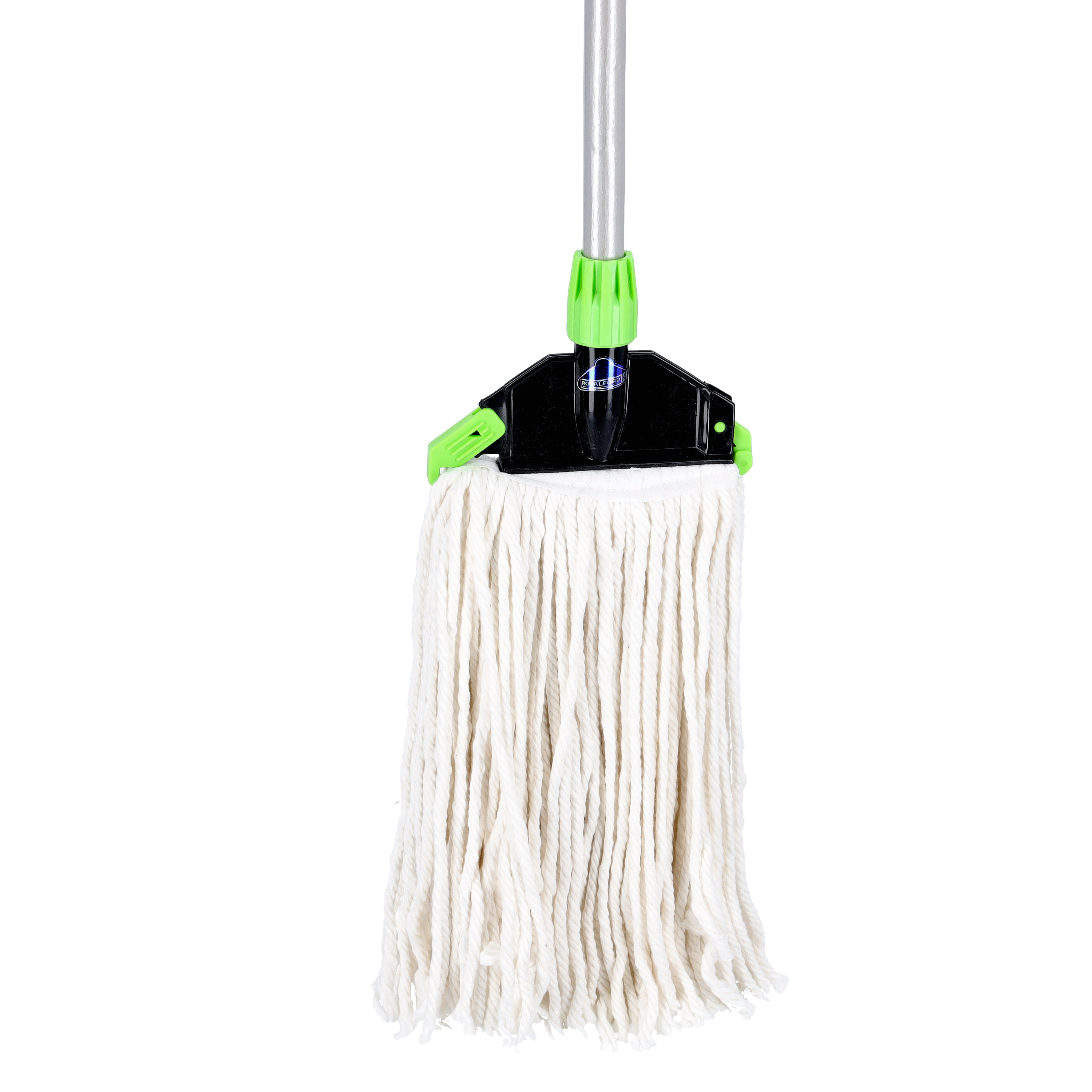 Royalford Microfiber Floor Mop, PVC Coated Wooden Handle, RF10102 - Super Absorbent 100% Microfiber Threads, For All Types Of Surfaces, Durable Design, Faster Dehydration, Highly Absorbent