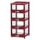 Cosmoplast 4 Drawer Stackable Plastic Rattan Storage Cabinet With Wheels Red