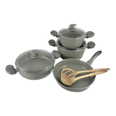 Avci Home Maker Hella Ceramic Coating Cookware Set Grey 9 PCS