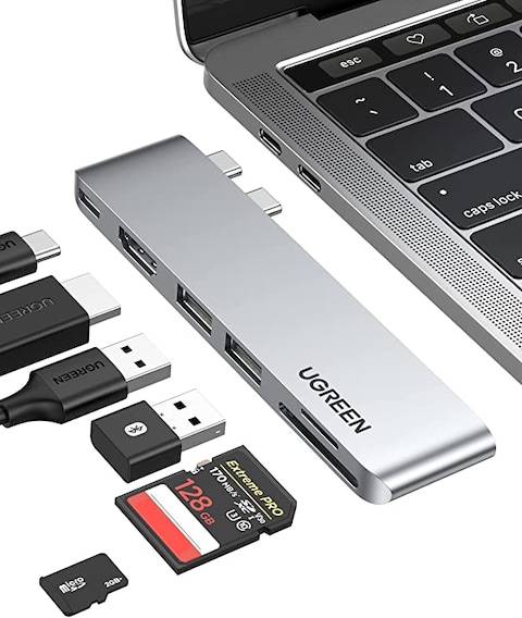 UGREEN 6 in 2 Hub Dual USB-C to HDMI+2xUSB3A+TF/SD+ 100W PD