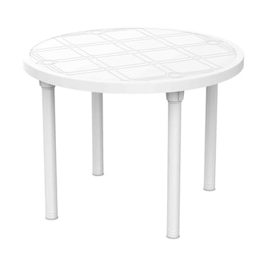 Cosmoplast Round Plastic Table 90cm White