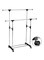 Portable Double Layers Clothes Rack Floor Hanger Black/Silver