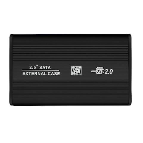 عام-2.5 '' SATA SSD HDD ضميمة USB2.0 إلى SATA يستعصي حالة القرص المحمولة سبائك الألومنيوم وSSD HDD ضميمة الأسود