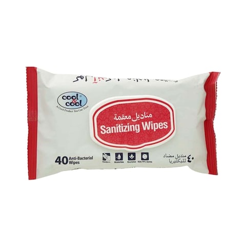 Buy Cool  Cool Sanitizing 40 Wet Wipes in UAE