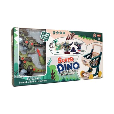 عربة التسوق مع الديناصور