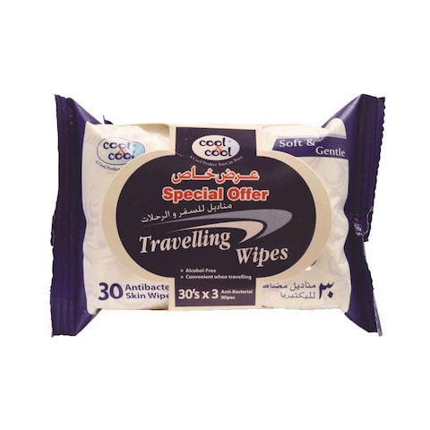 Cool &amp; Cool Travelling Fresh 30 Wipes Pack of 3