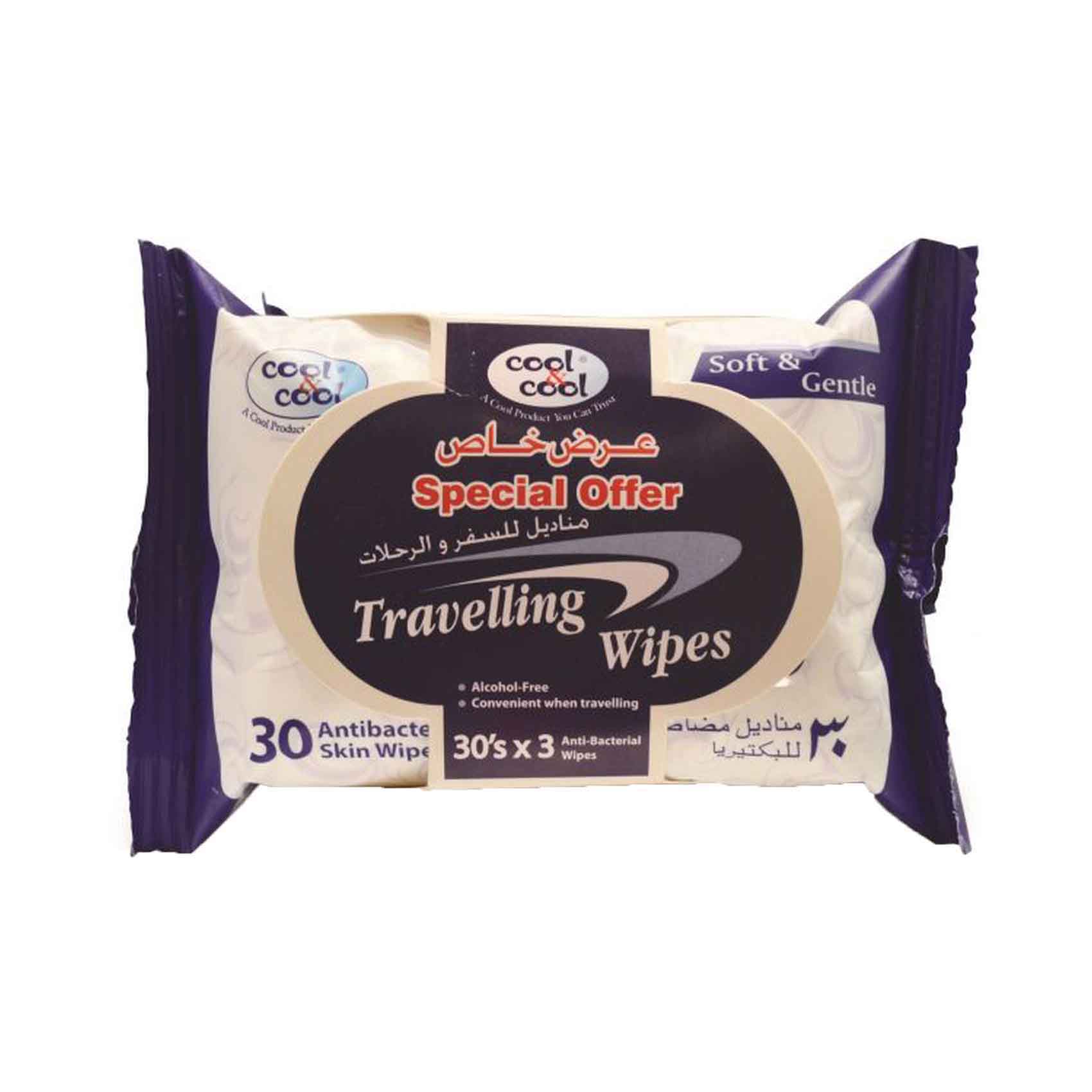 Cool &amp; Cool Travelling Fresh 30 Wipes Pack of 3