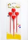 Party Time 4-Pieces Red Heart Candle Kids Adult Birthday Cake Decoration - Red Heart Candle For Wedding Bridal Shower Proposal Valentines Candle Cake Topper