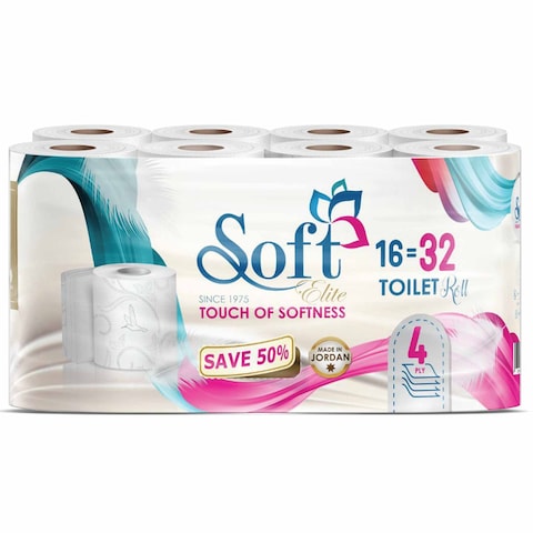 Soft Elite Toilet Paper 4Ply 16 Roll