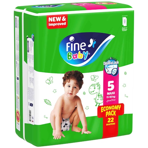 Fine Baby Diapers Size 5 Maxi 11-18 Kg 22 Diaper + One Fre Online