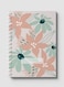 Lowha Spiral Notebook With 60 Sheets And Hard Paper Covers With Abstract Floral Design, For Jotting Notes And Reminders, For Work, University, School