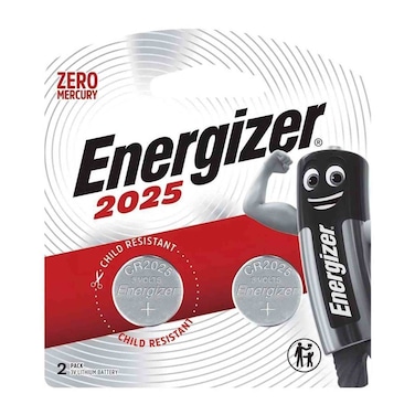 Energizer 2025 Lithium Coin Battery - 3 Volt - 2 Batteries