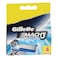 Gillette Mach 3 Turbo Razor Cartridge Blue 4 count