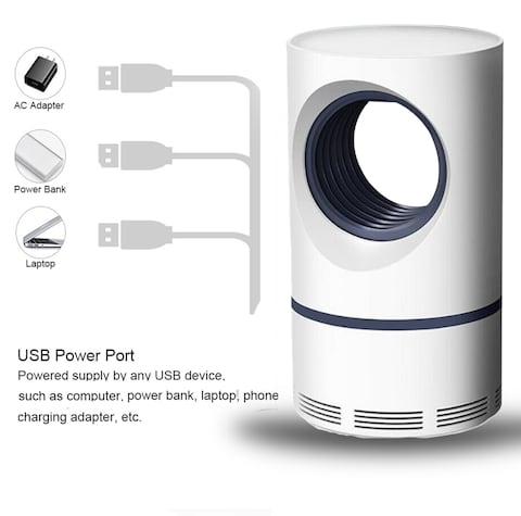 Generic-Electric Indoor Mosquito Trap USB Power Insect Mosquito Killer UV Light LED Mosquito Lamp Non-Toxic No Zapper Suction Fan Small