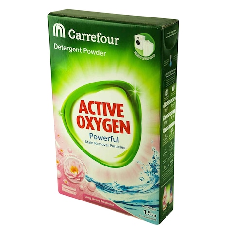 Carrefour Active Oxygen Softener Top And Front Load Detergent Powder 1.5Kg
