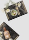 Lowha Decorative Acrylic Serving Tray With Gold Metal Handles And Emperador Marble Design 20x30 cm