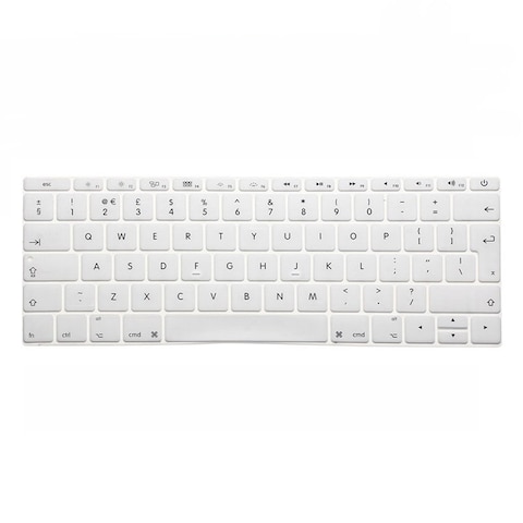 Ozone - English Keyboard Skin UK Layout For MacBook 13&#39;&#39; Without Touch Bar A1708 / 12&#39;&#39;A1534 - White