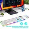 SKY-TOUCH G21 Keyboard Wired USB Gaming Mouse Flexible Polychromatic LED Lights Computer Mechanical Feel Backlit Keyboard Mouse Set,White (White)
