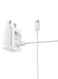 سامسونج محول شحن سريع مناسب للتنقل مع كابل من النوع سي (قابس المملكة المتحدة) - ابيض