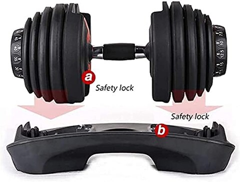 Maxstrength 24Kg Adjustable Iron Dumbbell - Single Set, With Fast Automatic Different Weights Adjustment Professional Comprehensive Training For Home Gym