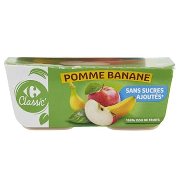 Carrefour Apple Banana Fruit Compote 100g Pack of 4