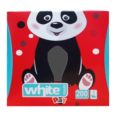 White Kids Facial Tissues - 200 Tissues