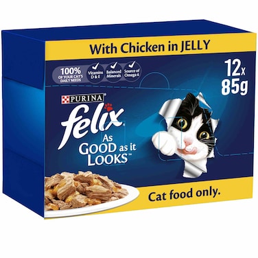 Felix Cat Food, Chicken, Pouch 85g x12