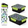 Eazy Kids Lunch Box Set and Tritan Water Bottle w/ Carry handle, Gen Z  - Black, 650ml