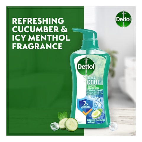 Dettol Hydra Cool Antibacterial Body Wash Cucumber Fragrance Blue 500ml